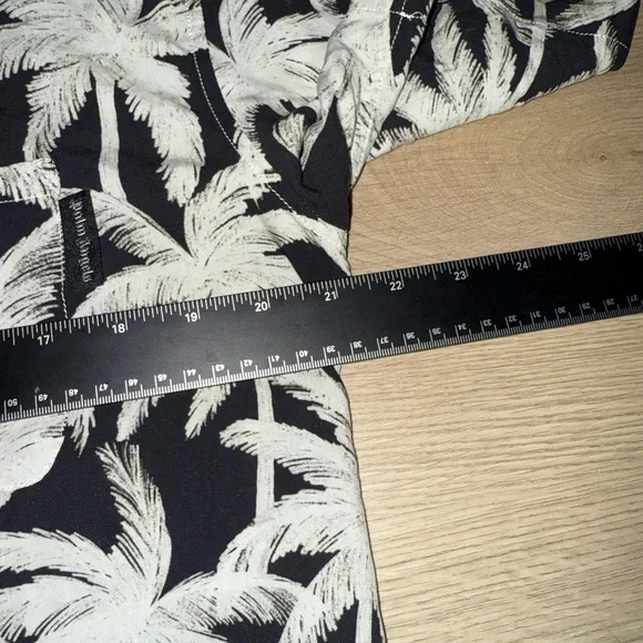 Palm Angels Palm Tree Print Black/White Button Down Shirt